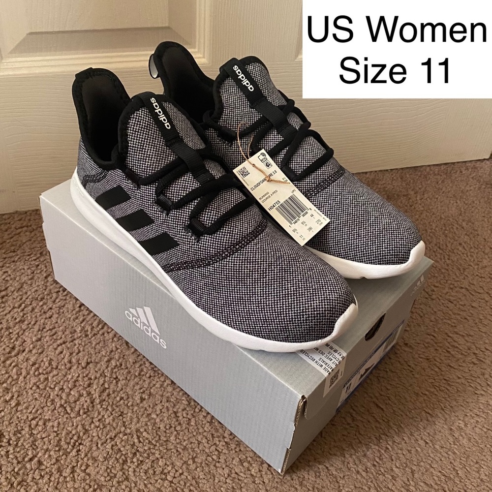 (US Women Size 11) Adidas Cloudfoam Pure 2.0 Running Shoes Sneakers Black Grey